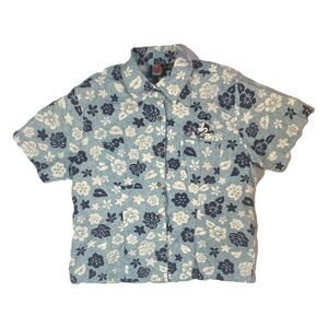 Y2K Mickey Unlimited Floral Print Button Up
